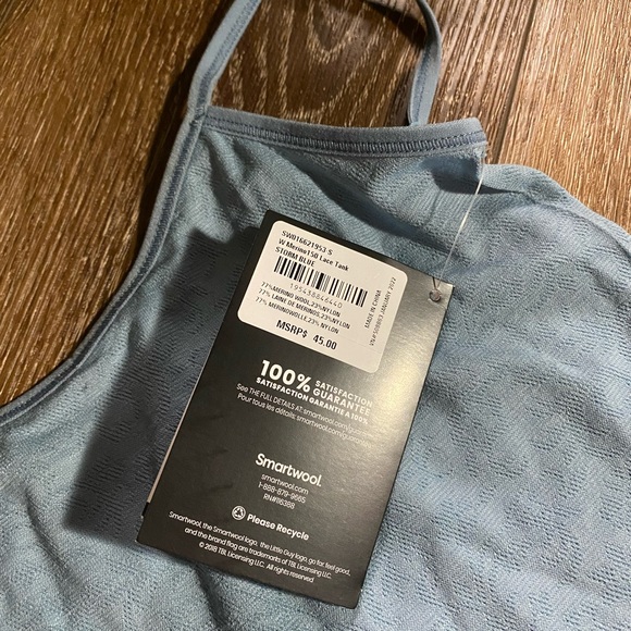 Smartwool Tank Camisole Merino Lace 150 Women’s Top Storm Blue Sz. S Wool Blend - Picture 7 of 9
